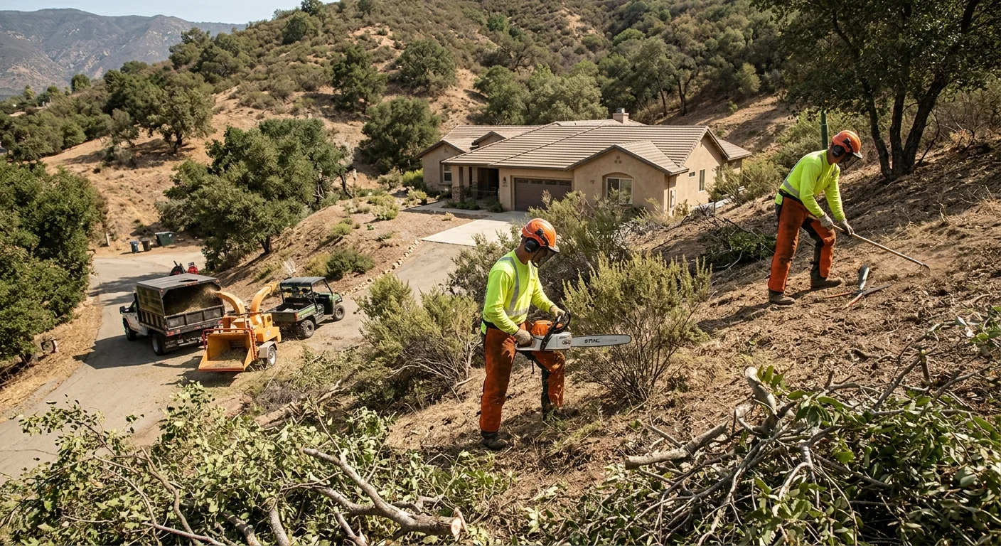 Hillside Defensible-Space Clearing on a Residential Lot