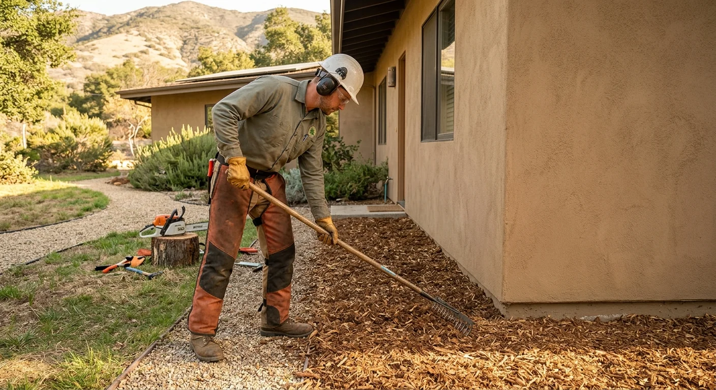 Defensible-Space Brush Reduction Around a Rural Home