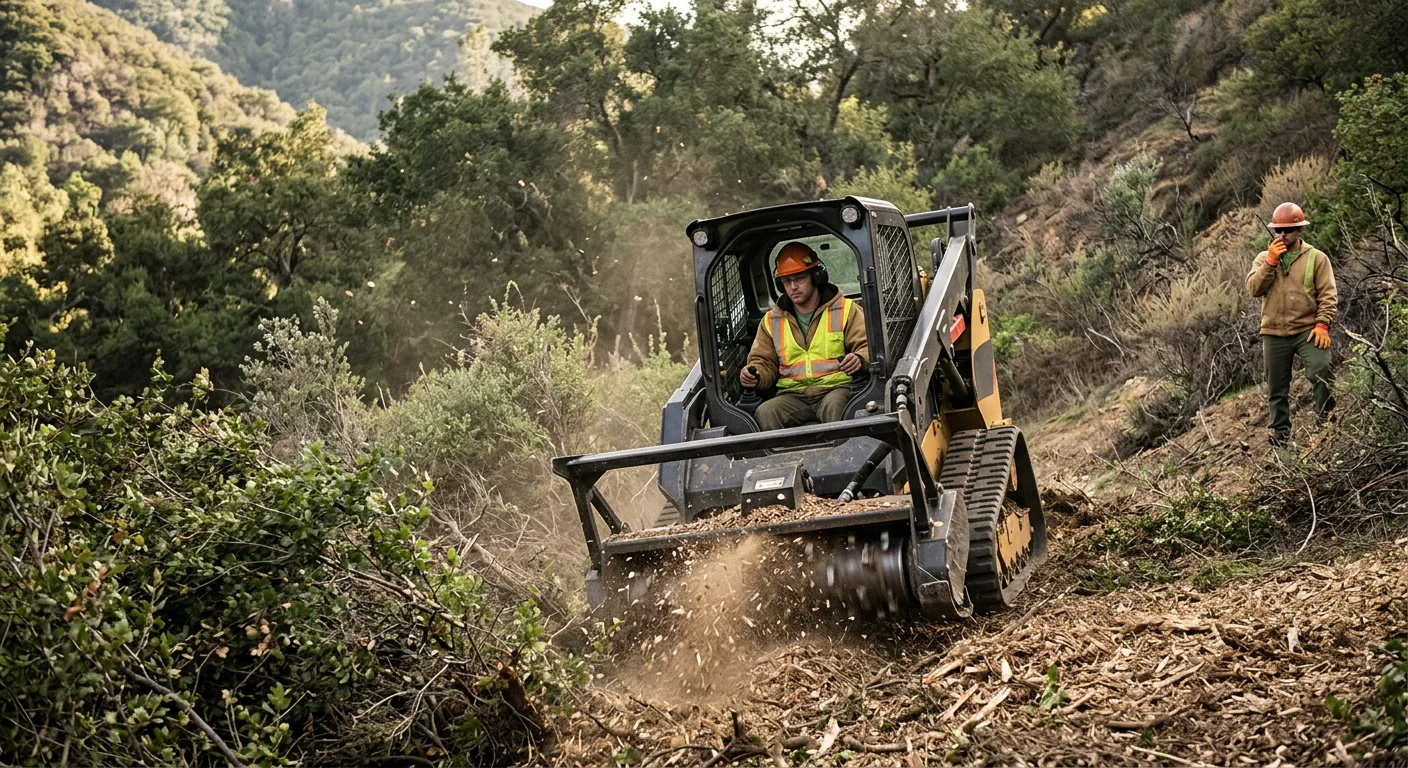 Skid-Steer Forestry Mowing in Dense Understory