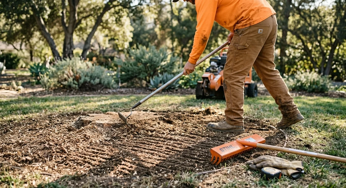 Stump Grinding and Grade Finishing After Lot Clearing