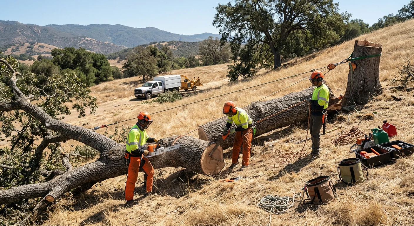 Hillside Property Wind-Thrown Oak Removal