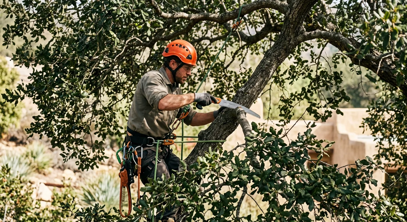 Stump grinder operator finishing a backyard removal in Ojai