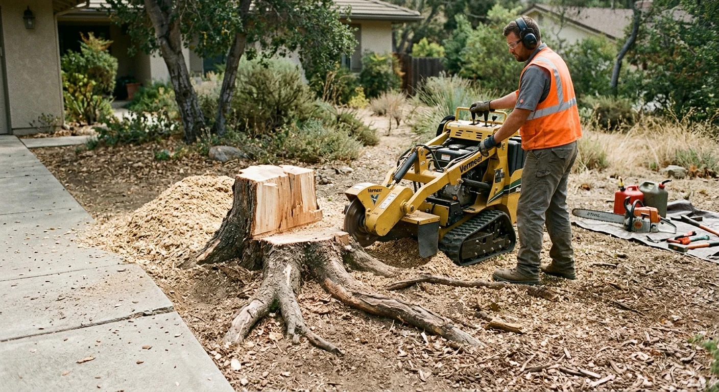 Root-Heavy Stump Reduction Near a Driveway
