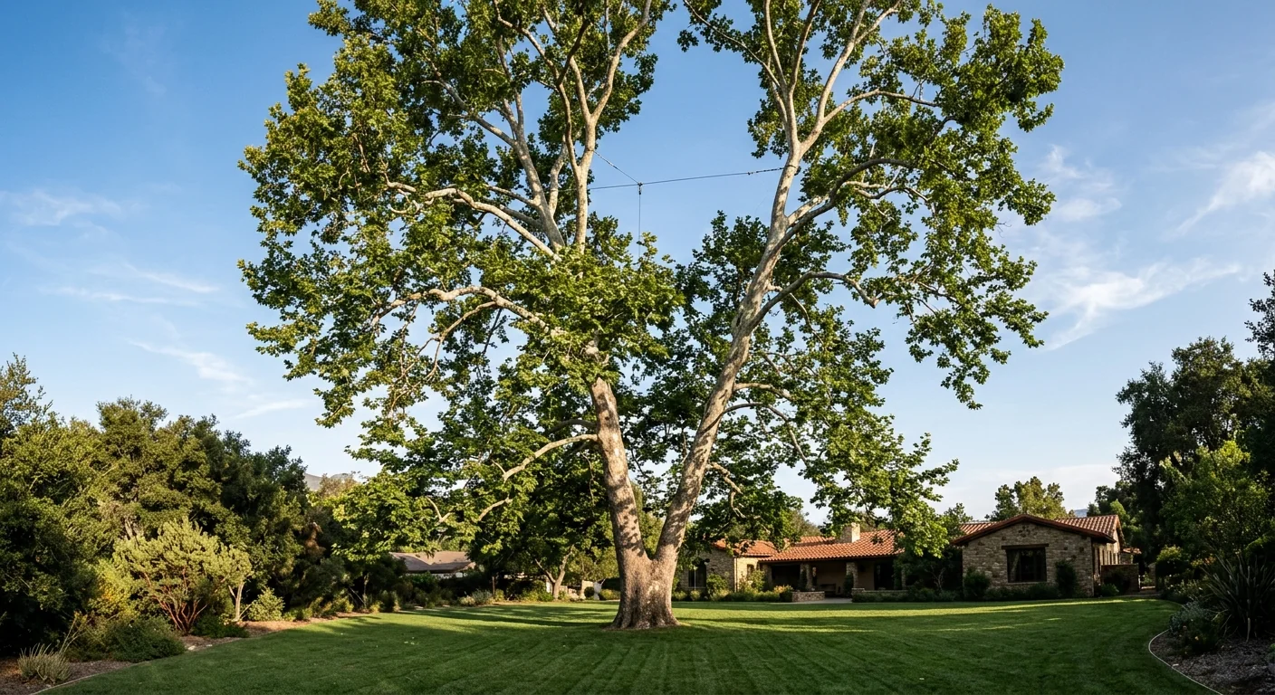 Finished Crown Support on a Backyard Sycamore