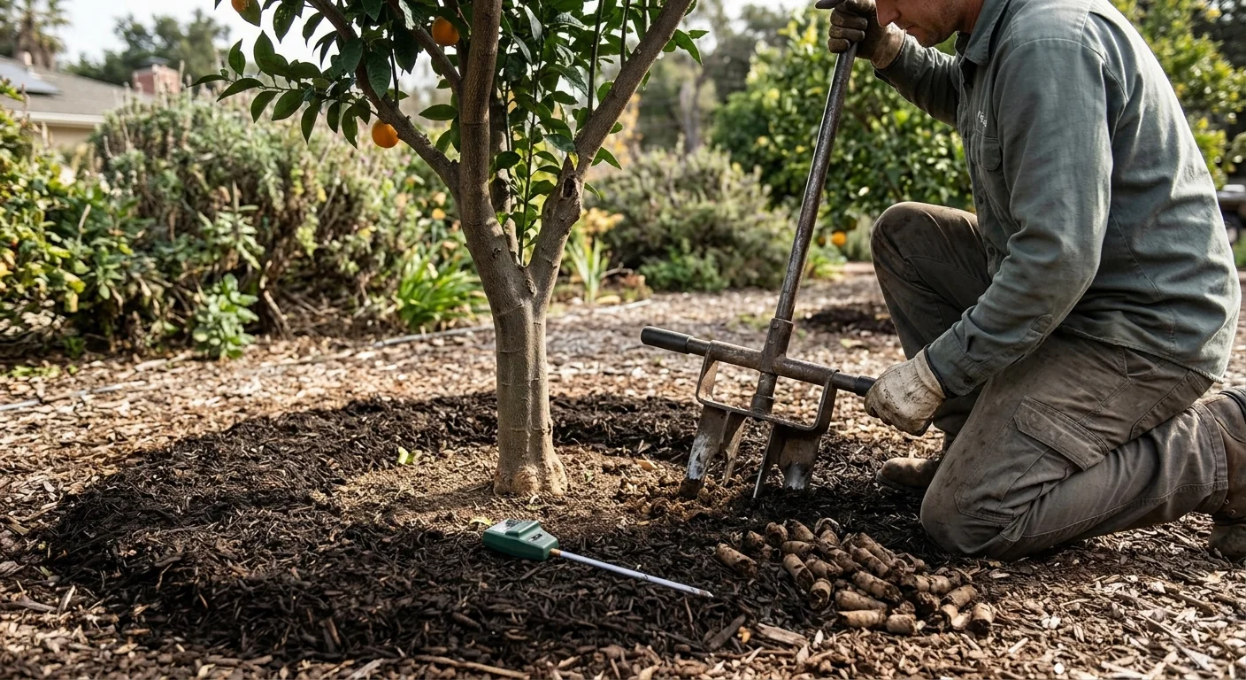 Soil Aeration and Fertilization Program for Declining Fruit Trees