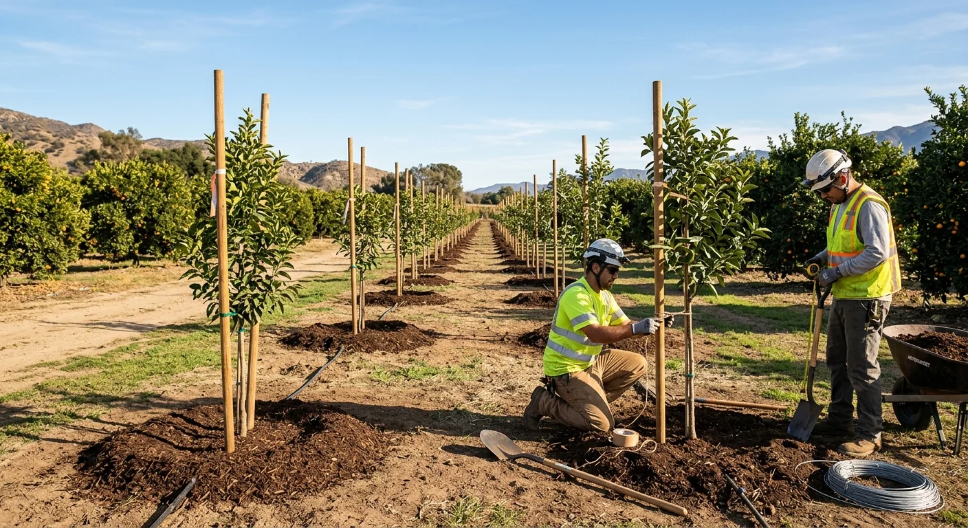 Orchard Border Row Planting With Uniform Spacing