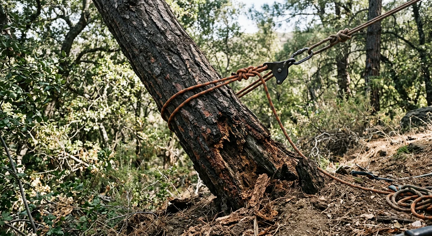 Storm-Weakened Pine Sectional Dismantling