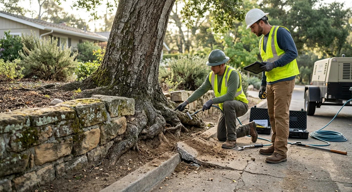 Root Plate and Soil Assessment Near a Retaining Wall